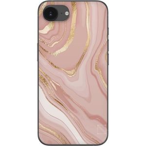 Apple iPhone 16e Gennemsigtigt Telefoncover Ljusrosa marmor