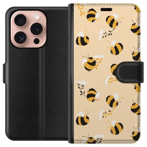 Apple iPhone 16 Pro Svart Plånboksfodral Humlor