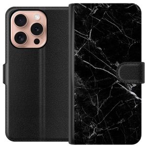 Apple iPhone 16 Pro Svart Plånboksfodral Svart marmor
