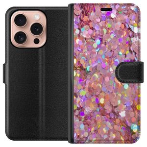 Apple iPhone 16 Pro Svart Plånboksfodral Glitter