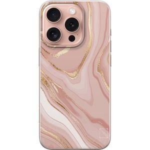 Apple iPhone 16 Pro Läpinäkyvä Puhelinkotelo Ljusrosa marmor