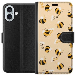 Apple iPhone 16 Plus Sort Lommebokdeksel Humlor