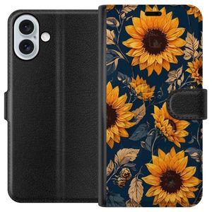 Apple iPhone 16 Plus Musta Lompakkokotelo Solrosor
