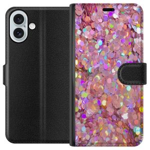 Apple iPhone 16 Plus Svart Plånboksfodral Glitter