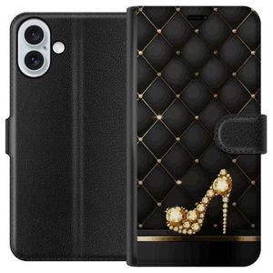 Apple iPhone 16 Plus Sort Lommebokdeksel Lyxig Sko