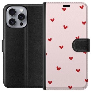 Apple iPhone 16 Pro Max Svart Plånboksfodral Små Hjärtan