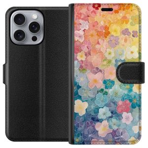 Apple iPhone 16 Pro Max Svart Plånboksfodral Miniatyrblommor