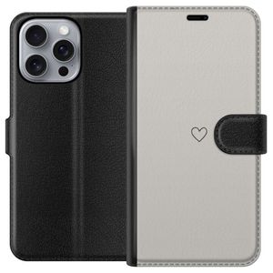 Apple iPhone 16 Pro Max Sort Tegnebogsetui Grått hjärta