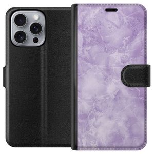 Apple iPhone 16 Pro Max Svart Plånboksfodral Lila marmor