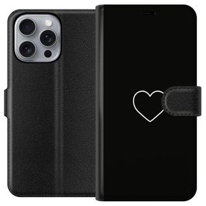 Apple iPhone 16 Pro Max Svart Plånboksfodral Hjärta