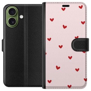 Apple iPhone 17 Musta Lompakkokotelo Små Hjärtan