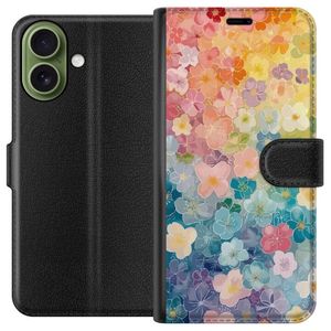 Apple iPhone 17 Musta Lompakkokotelo Miniatyrblommor