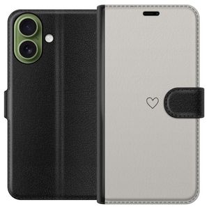 Apple iPhone 17 Musta Lompakkokotelo Grått hjärta