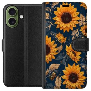 Apple iPhone 17 Sort Tegnebogsetui Solrosor