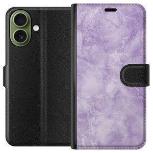 Apple iPhone 17 Sort Tegnebogsetui Lila marmor