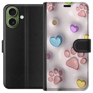 Apple iPhone 17 Musta Lompakkokotelo Fluffiga Tassar