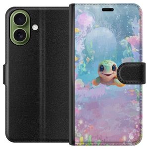 Apple iPhone 17 Sort Tegnebogsetui Glad Sköldpadda