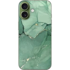 Apple iPhone 17 Läpinäkyvä Puhelinkotelo Grön Marmor