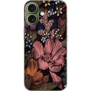 Apple iPhone 17 Transparent Mobilskal Tecknade blommor