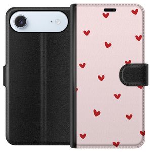 Apple iPhone 17 Air Svart Plånboksfodral Små Hjärtan