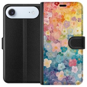 Apple iPhone 17 Air Musta Lompakkokotelo Miniatyrblommor