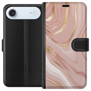 Apple iPhone 17 Air Musta Lompakkokotelo Ljusrosa marmor