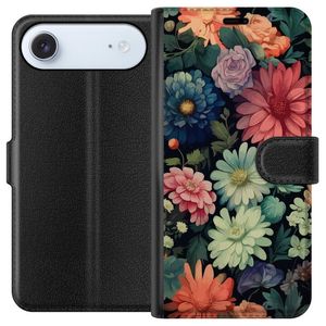 Apple iPhone 17 Air Musta Lompakkokotelo Färglada blommor