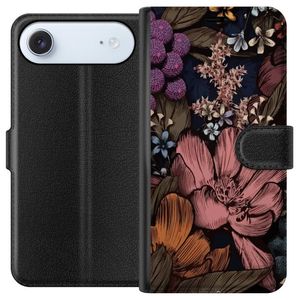 Apple iPhone 17 Air Svart Plånboksfodral Tecknade blommor