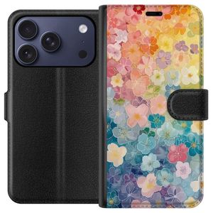 Apple iPhone 17 Pro Musta Lompakkokotelo Miniatyrblommor