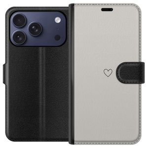 Apple iPhone 17 Pro Musta Lompakkokotelo Grått hjärta