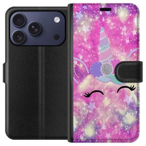 Apple iPhone 17 Pro Musta Lompakkokotelo Glad Enhörning