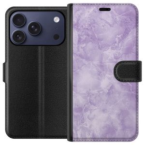 Apple iPhone 17 Pro Musta Lompakkokotelo Lila marmor