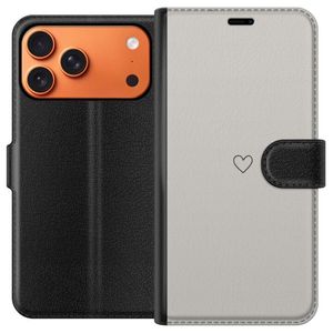 Apple iPhone 17 Pro Max Musta Lompakkokotelo Grått hjärta