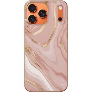 Apple iPhone 17 Pro Max Läpinäkyvä Puhelinkotelo Ljusrosa marmor