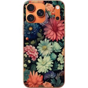 Apple iPhone 17 Pro Max Läpinäkyvä Puhelinkotelo Färglada blommor