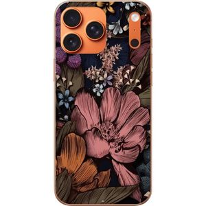 Apple iPhone 17 Pro Max Läpinäkyvä Puhelinkotelo Tecknade blommor