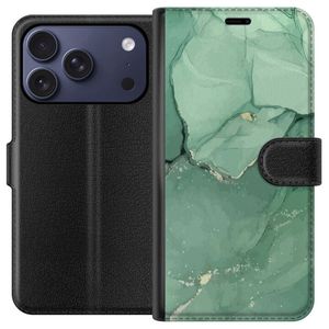 Apple iPhone 18 Pro Musta Lompakkokotelo Grön Marmor