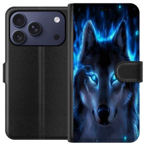 Apple iPhone 18 Pro Musta Lompakkokotelo Blå Varg