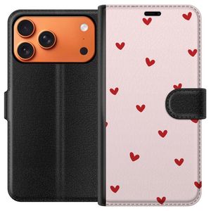 Apple iPhone 18 Pro Max Musta Lompakkokotelo Små Hjärtan