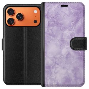 Apple iPhone 18 Pro Max Musta Lompakkokotelo Lila marmor