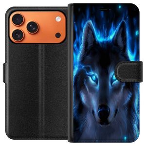 Apple iPhone 18 Pro Max Musta Lompakkokotelo Blå Varg