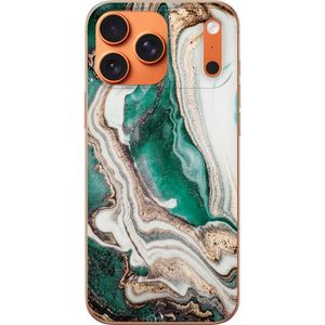 Apple iPhone 18 Pro Max Puhelinkotelo Grön / Guld marmor