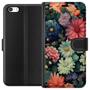 Apple iPhone 5 Sort Tegnebogsetui Färglada blommor