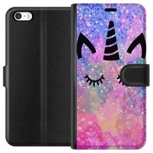 Apple iPhone 5s Musta Lompakkokotelo Söt Katt