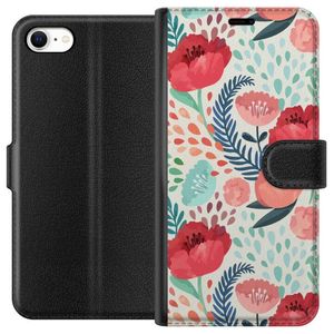 Apple iPhone 6 Musta Lompakkokotelo Flora