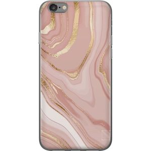 Apple iPhone 6s Gennemsigtigt Telefoncover Ljusrosa marmor