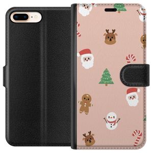 Apple iPhone 7 Plus Svart Plånboksfodral Klassisk Julfest