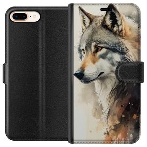 Apple iPhone 7 Plus Svart Plånboksfodral Varg