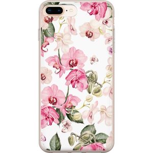 Apple iPhone 7 Plus Transparent Mobilskal Rosa blommor