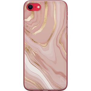 Apple iPhone 8 Transparent Mobilskal Ljusrosa marmor